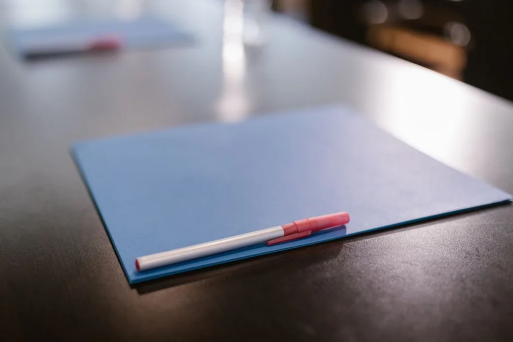 Symbolbild Kronzeugenregelung: geschlossene Aktenmappe mit Kugelschreiber auf einem Tisch